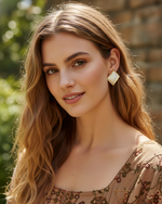 Load image into Gallery viewer, Pearl Square Earrings