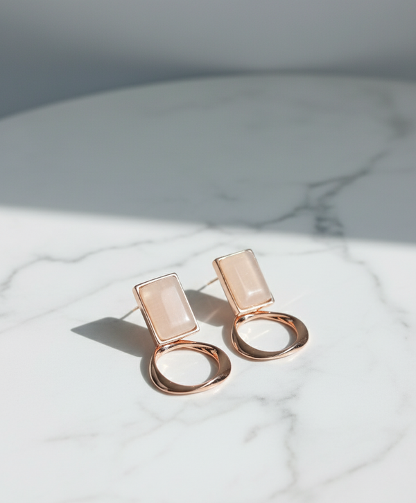 Stone & Loop Earrings