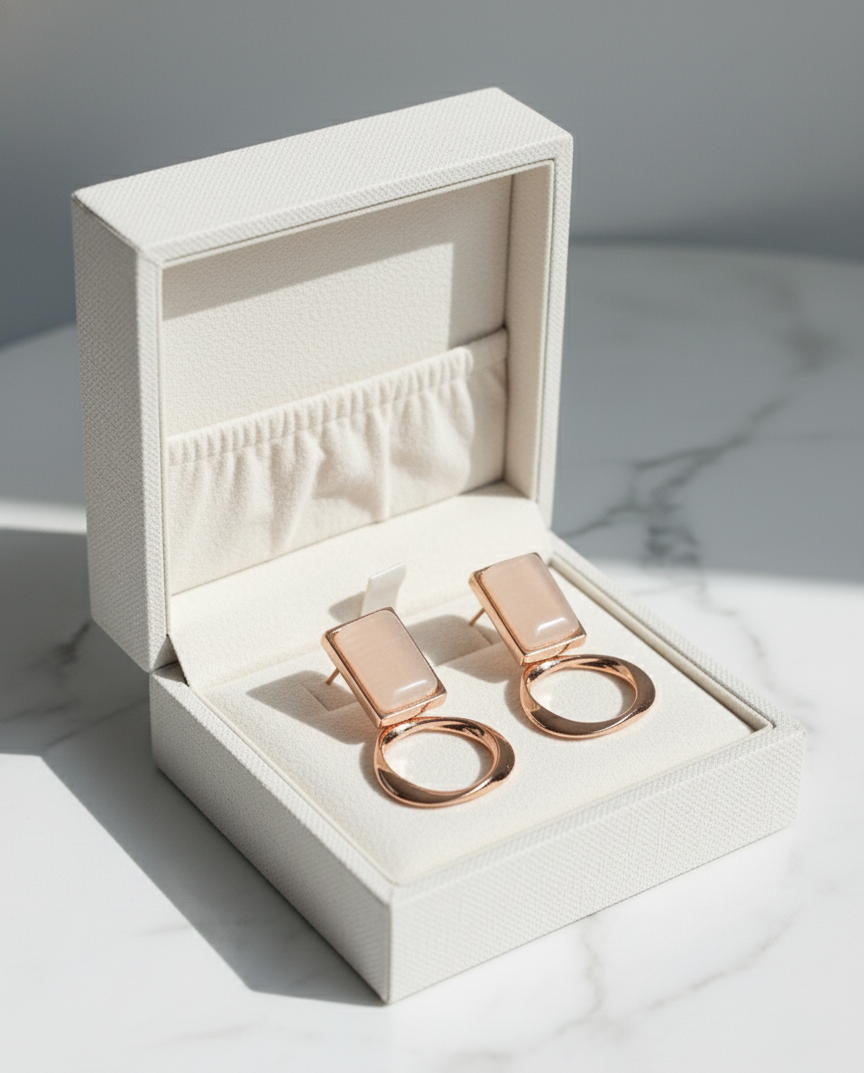 Stone & Loop Earrings