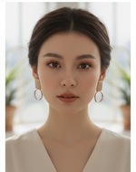 Load image into Gallery viewer, Stone &amp; Loop Earrings
