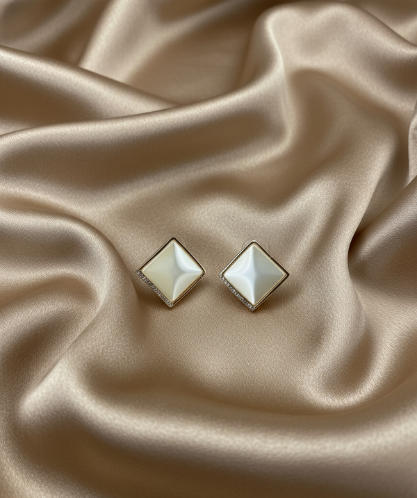 Pearl Square Earrings