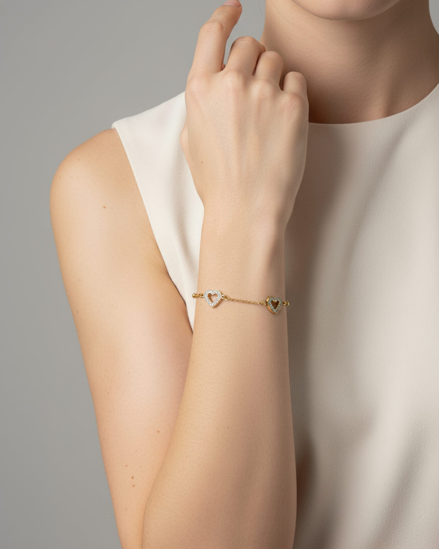 Pave Heart Bracelet