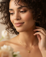 Load image into Gallery viewer, Golden Heart Necklace &amp; Earrings
