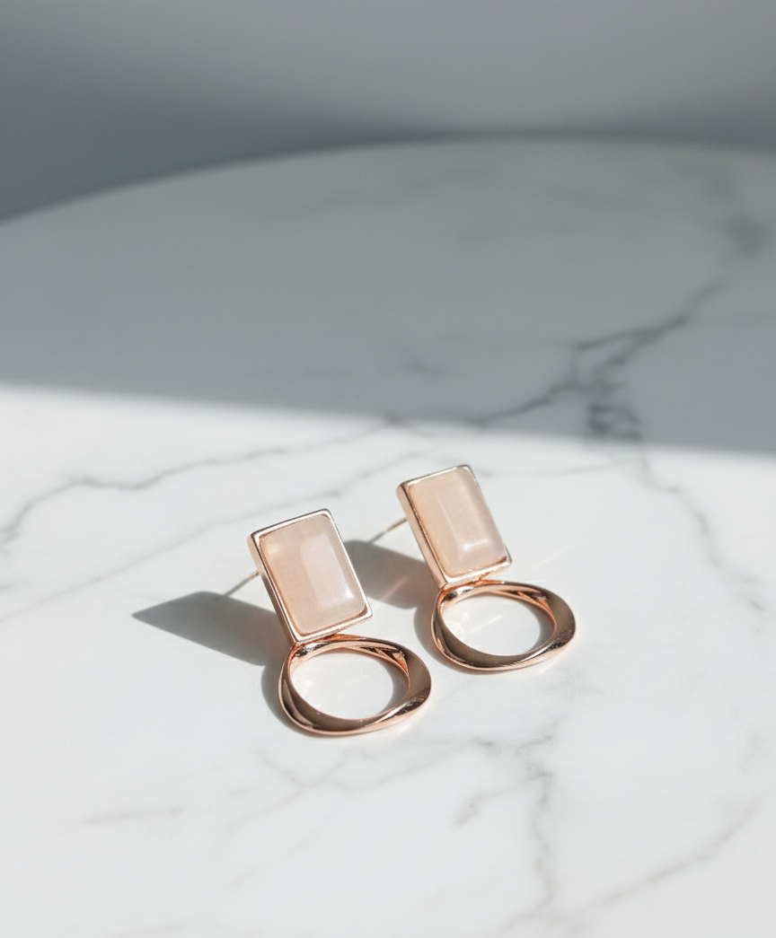 Stone & Loop Earrings