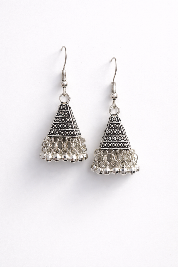 Triangle Oxidized Jhumka